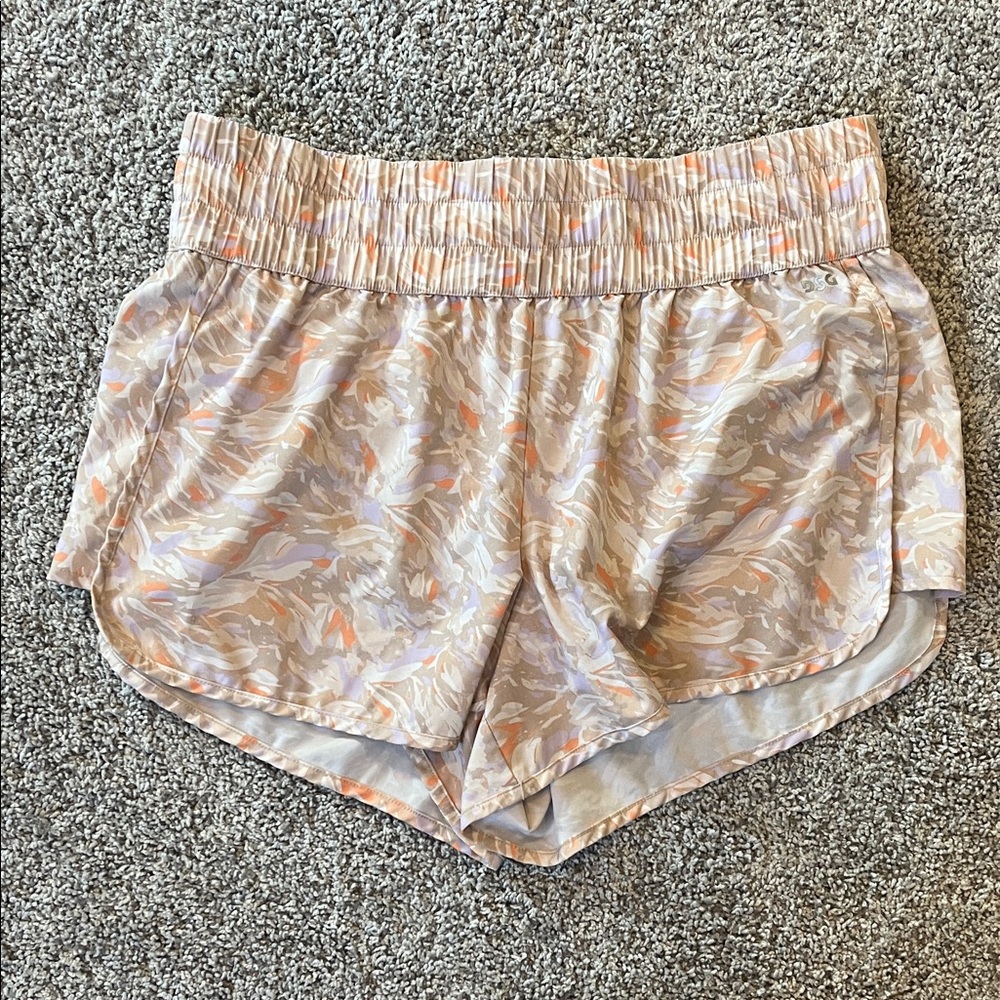 DSG Women's Athletic Shorts in Beige and Orange